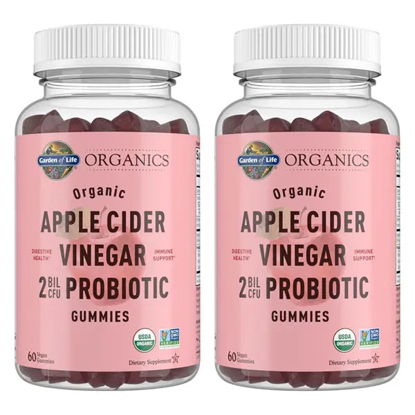 2 Pack - Garden of Life Organic Apple Cider Vinegar Probiotic Gummies 60 Count Garden of Life